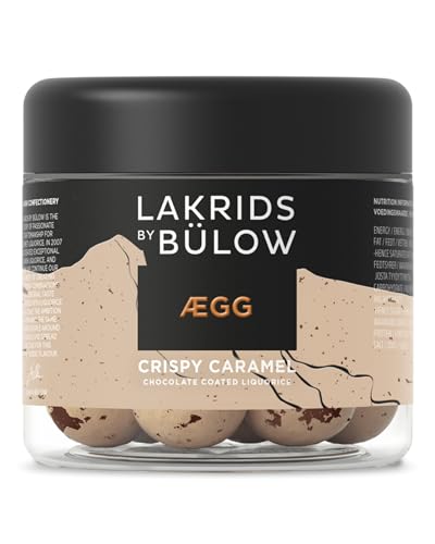 LAKRIDS BY BÜLOW - ÆGG - Crispy Caramel - 125g - Süßer Lakritzkern umhüllt von Dulce-Schokolade, feinen Meersalzflocken und rohem Lakritzpulver von LAKRIDS BY BÜLOW