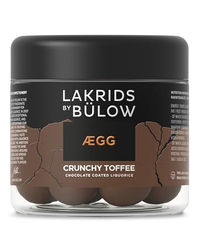 LAKRIDS BY BÜLOW - ÆGG - Crunchy Toffee - 125g - Salziger Lakritzkern umhüllt von Milchschokolade, französischer Butter und Sahne mit knusprigen Karamellflocken von LAKRIDS BY BÜLOW