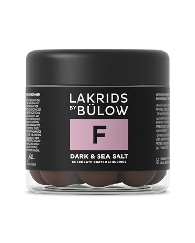 LAKRIDS BY BÜLOW - F - Dark & Sea Salt - 125g - Dänische Gourmet Lakritz-Kugeln - Süßer Lakritzkern umhüllt von Dunkler Schokolade & Meersalzflocken von LAKRIDS BY BÜLOW
