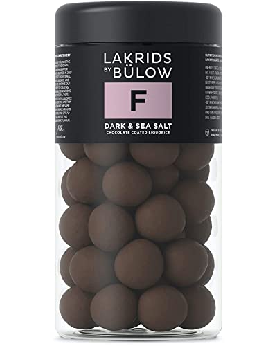 LAKRIDS BY BÜLOW - F - Dark & Sea Salt - 295g - Dänische Gourmet Lakritz-Kugeln - Süßer Lakritzkern umhüllt von Dunkler Schokolade & Meersalzflocken von LAKRIDS BY BÜLOW