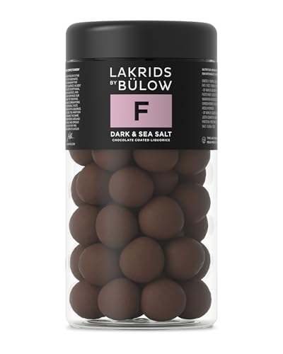 LAKRIDS BY BÜLOW - F - Dark & Sea Salt - 295g - Dänische Gourmet Lakritz-Kugeln - Süßer Lakritzkern umhüllt von Dunkler Schokolade & Meersalzflocken von LAKRIDS BY BÜLOW