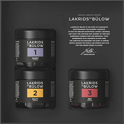 LAKRIDS BY BÜLOW - Geschenkbox - 3x150g - 1, 2 & 3 - Sweet, Salty & Red - Vegane Gourmet Lakritze in hochwertiger Geschenkbox von LAKRIDS BY BÜLOW