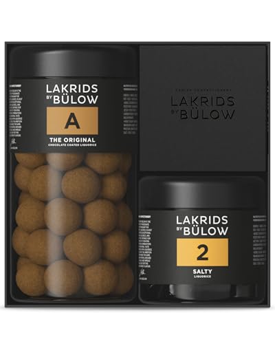 LAKRIDS BY BÜLOW - Geschenkbox - 445g - A (The Original) + 2 (Salty) - Dänische Gourmet Lakritze in hochwertiger Geschenkbox von LAKRIDS BY BÜLOW