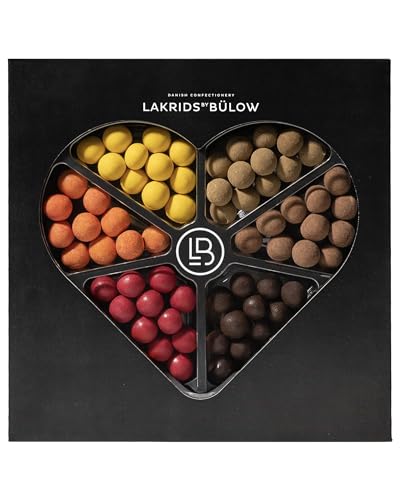 LAKRIDS BY BÜLOW - Love Selection Box - 450g - Pralinen-Geschenk mit Dänischen Gourmet Lakritz-Kugeln in edler Herz-Geschenkbox von LAKRIDS BY BÜLOW