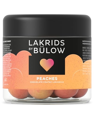 LAKRIDS BY BÜLOW - Peaches - 125g - Dänische Gourmet Lakritz-Kugeln - Süßer Lakritzkern umhüllt von Schokolade & Pfirsich von LAKRIDS BY BÜLOW