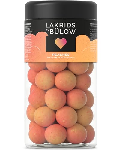 LAKRIDS BY BÜLOW - Peaches - 295g - Dänische Gourmet Lakritz-Kugeln - Süßer Lakritzkern umhüllt von Schokolade & Pfirsich von LAKRIDS BY BÜLOW