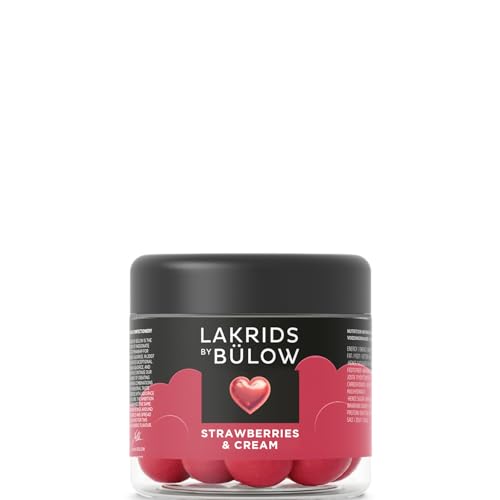 LAKRIDS BY BÜLOW - Strawberries & Cream - 125g - Dänische Gourmet Lakritz-Kugeln - Süßer Lakritzkern umhüllt von Weißer Schokolade, Erdbeer und Sahne von LAKRIDS BY BÜLOW