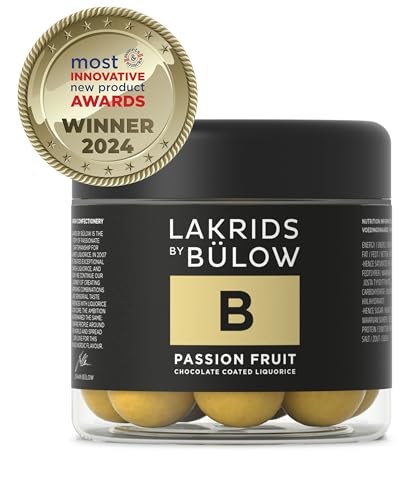 LAKRIDS BY BÜLOW - B - Passion Fruit - 125g - Dänische Gourmet Lakritz-Kugeln - Süßer Lakritzkern umhüllt von Weißer Schokolade & Passionsfrucht von LAKRIDS BY BÜLOW