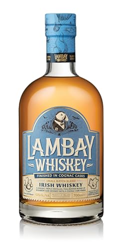 LAMBAY IRISH WHISKEY, Small Batch Blend, dreifach destilliert, fruchtig & nicht torfig mit Geschenkverpackung - 40° 70cl - Saint Patrick Deal von LAMBAY WHISKEY