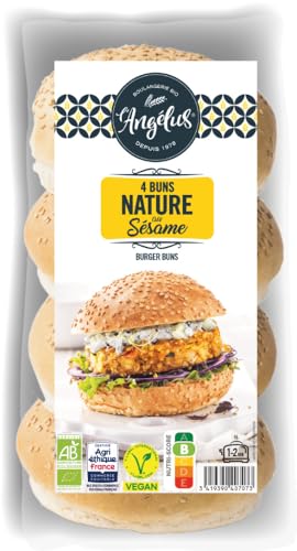 LANGELUS Bio 4 Hamburger Brötchen mit Sesam (1 x 200 gr) von LANGELUS