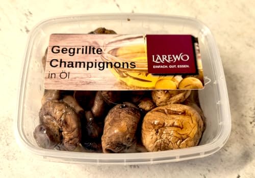 LAREWO Gegrillte Champignons – Mediterrane Premium-Feinkost in Kräutermarinade, ideal als Antipasti, für Salate oder als delikater Snack für zwischendurch. von LAREWO