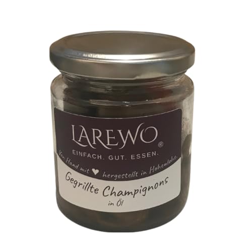 LAREWO Gegrillte Champignons – Mediterrane Premium-Feinkost in Kräutermarinade, ideal als Antipasti, für Salate oder als delikater Snack für zwischendurch. von LAREWO