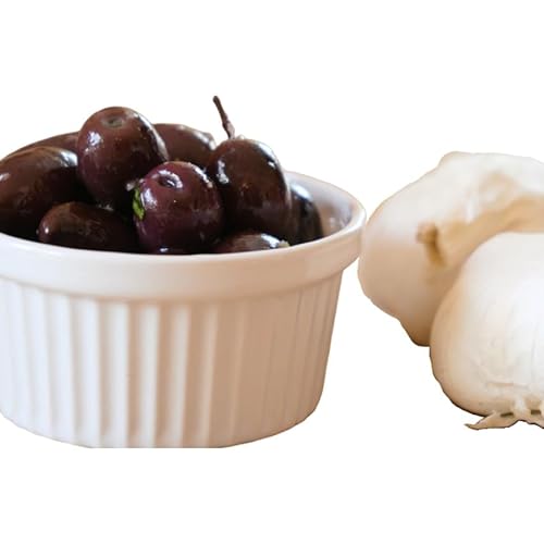 LAREWO Mediterrane Premium-Oliven aus Kalamata mit Knoblauch-Öl – Feinste Oliven aus Griechenland, von Hand verarbeitet von LAREWO