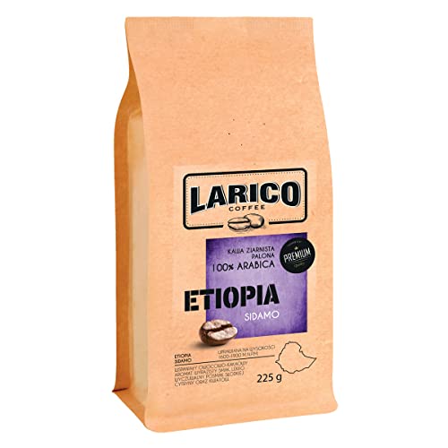 LARICO COFFEE Kaffeebohnen Äthiopien Sidamo 225g / 100% Arabica/Handwerklich/Ganze Roast Bohnenkaffee Espressobohnen/Tolles Frucht- und Kakaoaroma/Starker Geschmack von LARICO COFFEE