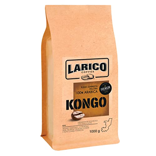 LARICO COFFEE Premium Kaffeebohnen KONGO 1000g - 1 kg/Höchste-Handwerkskunst/Roasted Coffee Beans 100% Arabica/Espressobohnen von LARICO COFFEE