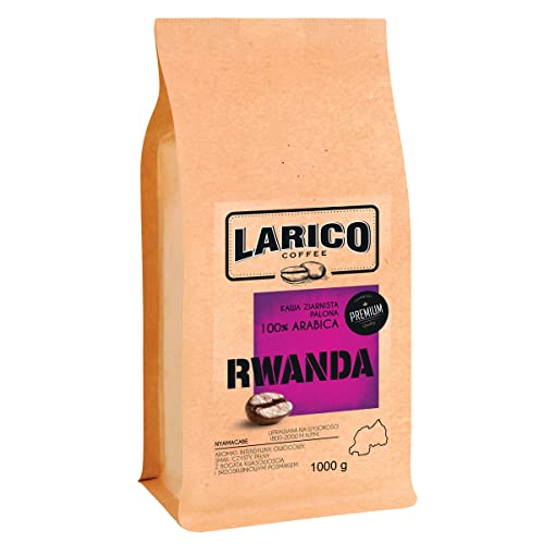 LARICO COFFEE Premium Kaffeebohnen RUANDA 1000g /Arabica/Höchste-Handwerkskunst/Handwerklich/Bohnenkaffee Espressobohnen/Intensiver Geschmack mit Reicher Bitterkeit und Pfirsich-Nachgeschmack von LARICO COFFEE