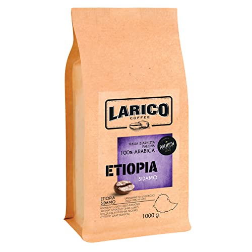 LARICO COFFEE Premium Kaffeebohnen Äthiopien Sidamo 1000g / Höchste-Handwerkskunst/Handwerklich/Ganze Roast Bohnenkaffee/Tolles Frucht- und Kakaoaroma von LARICO COFFEE