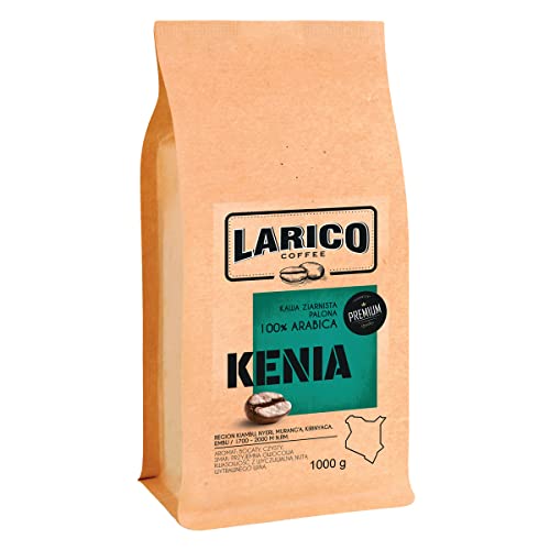 LARICO COFFEE Premium Kaffeebohnen KENIA 1000g / Ganze Roast Bohnenkaffee Espressobohnen/Angenehmer Saurer Fruchtgeschmack mit Einer Note Trockenen Weins von LARICO COFFEE