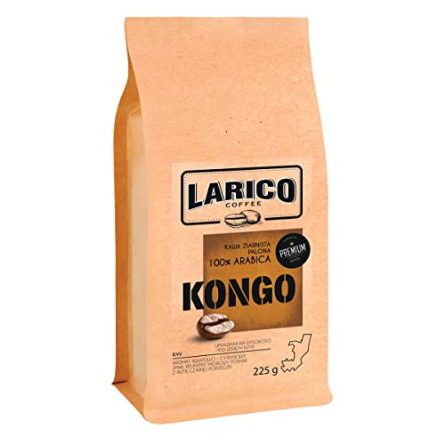 LARICO COFFEE Premium Kaffeebohnen KONGO 225g / Höchste-Handwerkskunst/Handwerklich/Espressobohnen/mit Einem Honig-Nachgeschmack und einem Hauch von schwarzer Johannisbeere von LARICO COFFEE