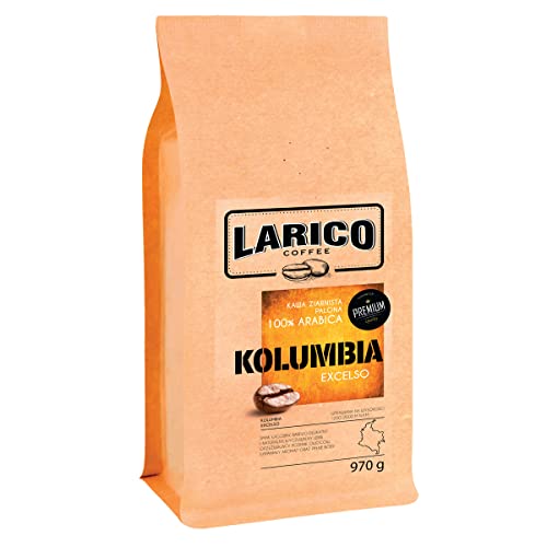 LARICO COFFEE Premium Kaffeebohnen Kolumbien Excelso Supremo 970g / Höchste-Handwerkskunst/Handwerklich/Bohnenkaffee/Spürbarer leicht erfrischender Fruchtnachgeschmack von LARICO COFFEE