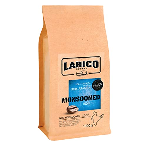 LARICO COFFEE Premium Kaffeebohnen MONSUN 1000g / Handwerklich/Ganze Roast Bohnenkaffee/Sehr milder Geschmack mit einem Hauch von Karamell und Schokolade von LARICO COFFEE