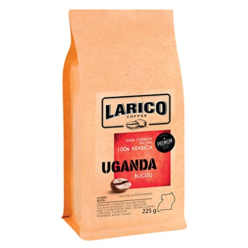 LARICO COFFEE Premium Kaffeebohnen Uganda Bugisu 225g / Handwerklich/Ganze Roast Bohnenkaffee Espressobohnen/Geschmack mit einem Hauch von dunkler Schokolade von LARICO COFFEE