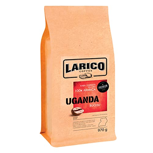 LARICO COFFEE Premium Kaffeebohnen Uganda Bugisu 970g / Handwerklich/Ganze Roast Bohnenkaffee Espressobohnen/Geschmack mit einem Hauch von dunkler Schokolade von LARICO COFFEE