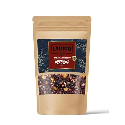 Larico Premium Tee Natürlicher Loser Früchtetee Cherry Delight 50g / Früchtchen Mix Hochwertiger Tee lose/Natürlicher Loser Tee/Mischung aus Kirschfrüchten, Ananas und Hibiskusblüten von LARICO COFFEE