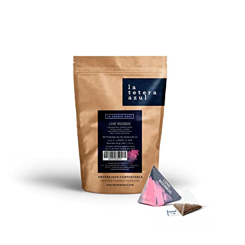 LA TETERA AZUL Premium Rooibos Aufguss mit Minze und Schokolade. Entspannende Infusion. Liebe Rooibos. 25 Pyramiden im Einzelfall. von LATETERAZUL