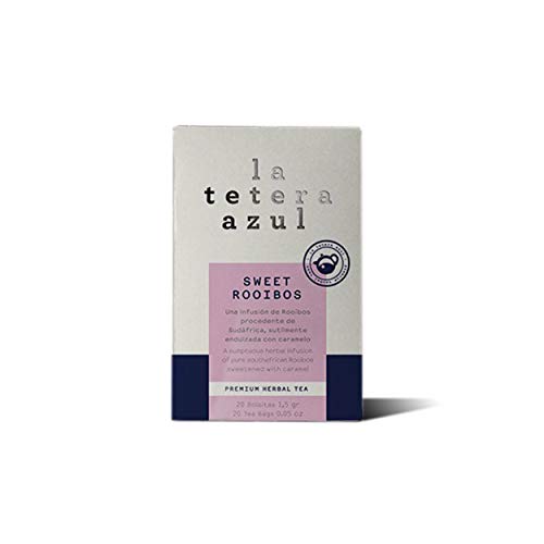 LA TETERA AZUL Rooibos Infusion zu Karamell. Entspannende Infusion. Süßer Rooibos. 20 Beutel mit 1,5 Gramm. von LATETERAZUL