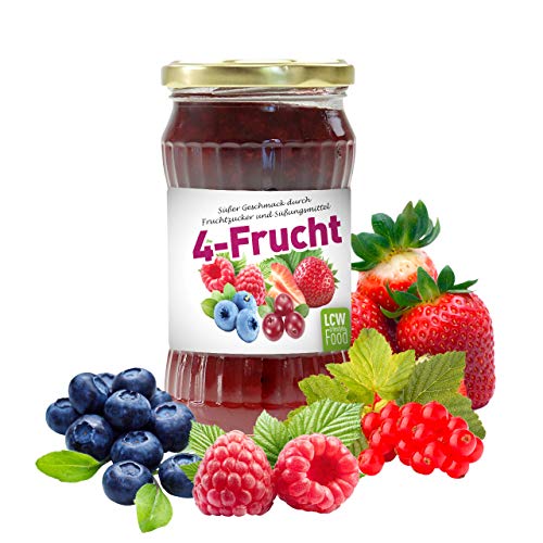 LCW - Fruchtaufstrich mit Fruchtzucker und Süßungsmitteln 340g Glas 4 Frucht von LCW
