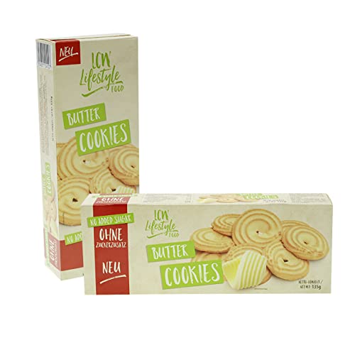 Kekse ohne Zuckerzusatz Butter Cookies 135g von LCW | zuckerarm mit Süßungsmittel | mit Maltit | mit Haferflocken | Kekse ohne Zucker - Zusatz* | Cookies zum Kaffee von LCW