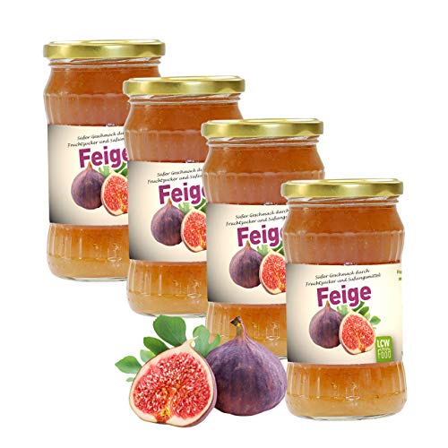 LCW - Fruchtaufstrich mit Fruchtzucker und Süßungsmitteln 340g Glas Feige (4er Pack) von LCW