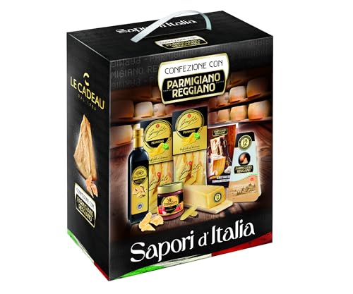 GIFTS GIFTS | Gift Box "Flavors of Italy", Christmas Food Packaging, Box with Parmigiano Reggiano DOP, Pasta, Sauce, Balsamic Vinegar of Modena and Mini Recipe Book, Gift Idea von LE CADEAU