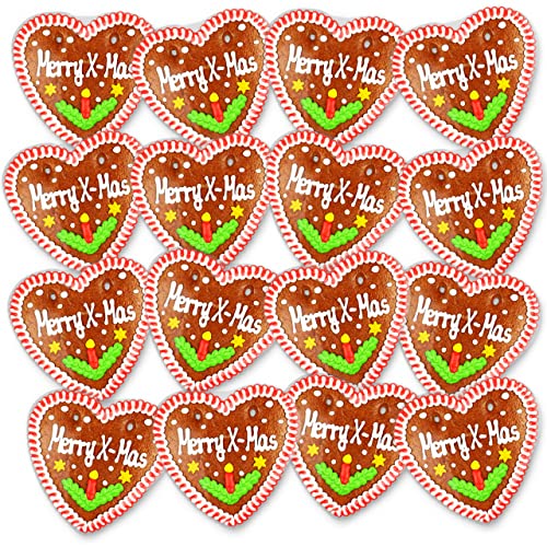 LEBKUCHEN WELT Lebkuchenherzen 8 Stück Merry X-Mas Sprüche 14cm - Original Oktoberfestlebkuchenherzen & Weihnachts Lebkuchen Herzen frisch und günstig kaufen von Lebkuchenwelt