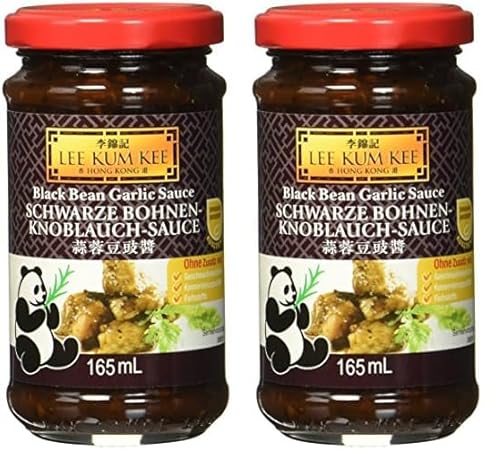 Lee Kum Kee Schwarze Bohnen Knoblauch Sauce (aus China, würzig, ohne Glutamat, ohne Konservierungsstoffe, ohne Farbstoffe) 1 x 165 ml (Packung mit 2) von LEE KUM KEE