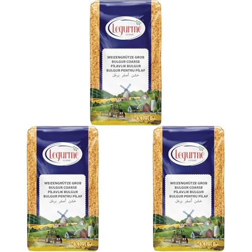 LEGURME Bulgur, grob, Weizengrütze, (Bulgur Pilavlik) - 1 x 500 g (Packung mit 3) von LEGURME