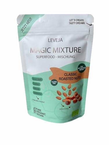 Glutenfreie Bio-Backmischung Magic Mixture von LEVEJA in der Geschmacksrichtung "Classic Roasted Nuts", 130g von LEVEJA