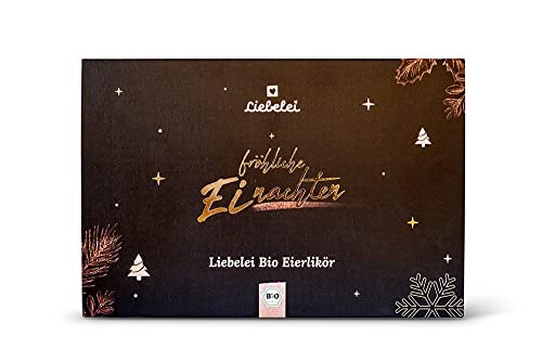 LIEBELEI - Bio Eierlikör Geschenkset, Set 4 x 0.2l - Vanille, Schokolade, Orange, Spekulatius, Bio Eierlikör,14% Vol, Geschenk für Weihnachten von LIEBELEI