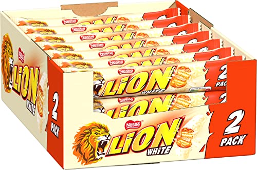 Nestlé Lion White Schokoriegel mit Karamell und weißer Glasur, 30er Pack, 30 x (2 x 30 g) von LION