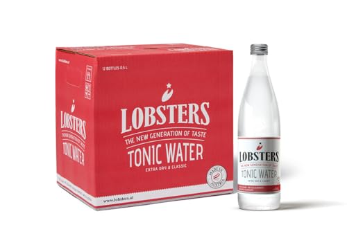 Lobsters - Tonic Water - 12 x 0,5l - Extra Dry and Classic - Erfrischend mit subtiler Bitterkeit durch Chinin, Made in Austria, Zuckerreduziert & ohne Farbstoffe, Perfekt für cocktail mix, Gin Tonic von LOBSTERS THE NEW GENERATION OF TASTE