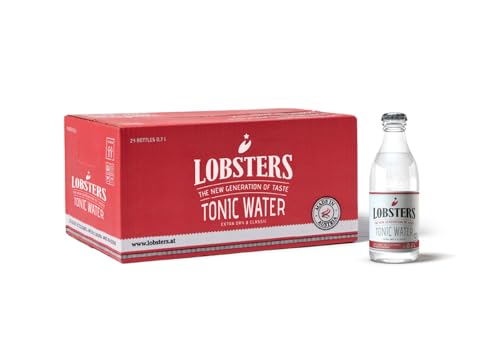 Lobsters - Tonic Water - 24 x 0,2l - Extra Dry and Classic - Erfrischend mit subtiler Bitterkeit durch Chinin, Made in Austria, Zuckerreduziert & ohne Farbstoffe, Perfekt für cocktail mix, Gin Tonic von LOBSTERS THE NEW GENERATION OF TASTE