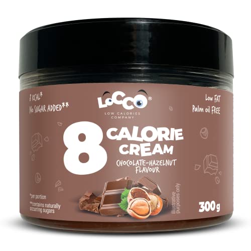 LoCCo 8 kcal Schokolade-Haselnuss-Aufstrich – Kalorienarm, Ohne Zuckerzusatz, Glutenfrei & Palmölfrei – Perfekt für Diäten, 300 g von LOCCO LOW CALORIES COMPANY