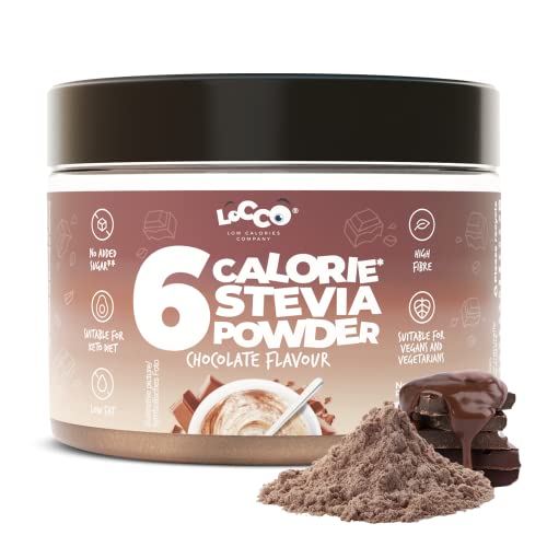 Locco Geschmackspulver 200g | Zuckerzusatz | Stevia | Natürliche Aromen | Fettfrei | Nur 6 Kalorien und 0 g Fett pro Portion | Reich an Ballaststoffen (Chocolate) von LOCCO LOW CALORIES COMPANY