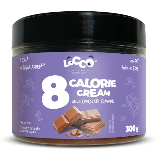 Zuckerfreie Schokoaufstrich Milchschokolade Geschmack - Low Calorie, Vegan, Protein Creme, Keto, Ohne Zuckerzusatz, 300g von LOCCO LOW CALORIES COMPANY