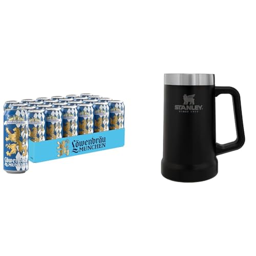 Löwenbräu Oktoberfestbier Bierpaket (24 x 0.5 l) + Stanley Adventure Vacuum Stein(709 ml) - Oktoberfest-Paket von LÖWENBRÄU