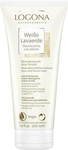 Weiße Lavaerde Waschcreme Lotusblüte von LOGONA Naturkosmetik