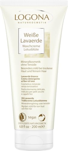 Weiße Lavaerde Waschcreme Lotusblüte von LOGONA Naturkosmetik