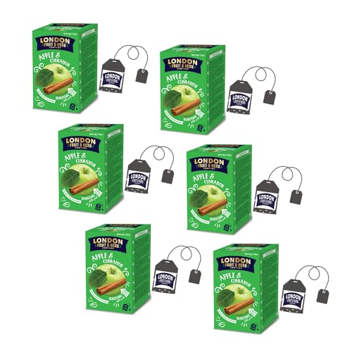 DEU | London Fruit® | Apfel-Zimt-Aufguss ohne Koffein | Apfel-Zimt-Kräutertee mit würzigem Geschmack – 6 x 20 Teebeutel (240 g) von LONDON FRUIT & HERB COMPANY