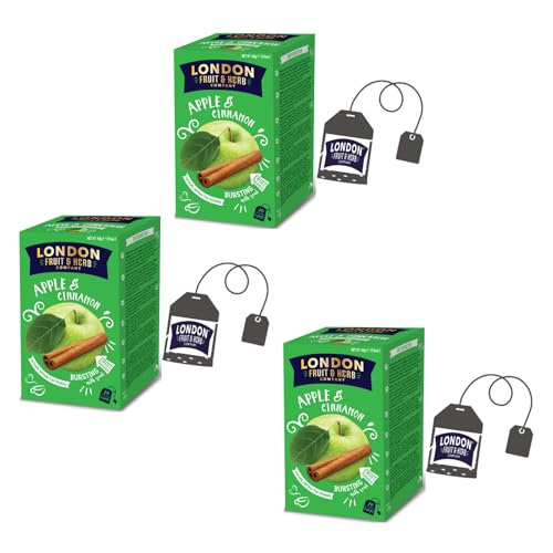 DEU | London Fruit® | Apfel-Zimttee ohne Koffein | Apfel- und Zimttee würziges Aroma – 3 x 20 Teebeutel (120 g) von LONDON FRUIT & HERB COMPANY